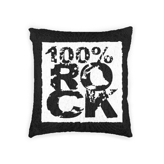 100 % Percent Rock Heavy Metal Music Text Logo Woven Pillows