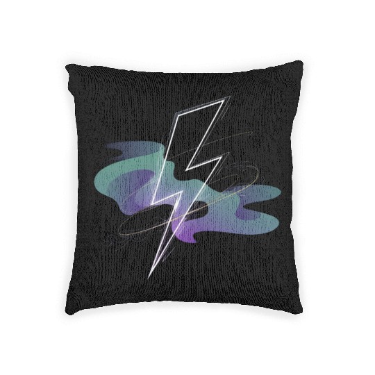 Electric Aurora: Lightning Meets Northern Lights Woven Pillows