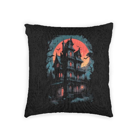 Haunted House Woven Pillows