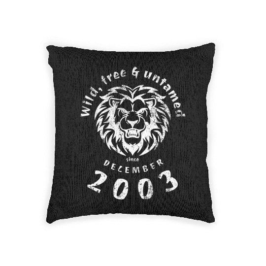 21st birthday Wild, free & untamed since 12/2003 Woven Pillows