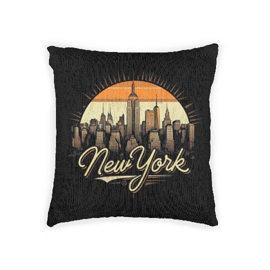 New York Skyline - Iconic Cityscape Beauty Woven Pillows