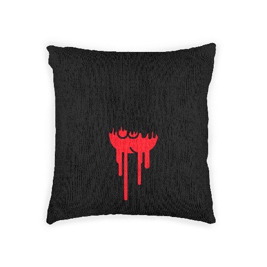 Heavy Metal Graffiti Drop Spray Horns Hand Gesture Woven Pillows