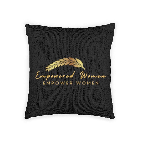 Black and Gold Empowered Women Woven Pillows