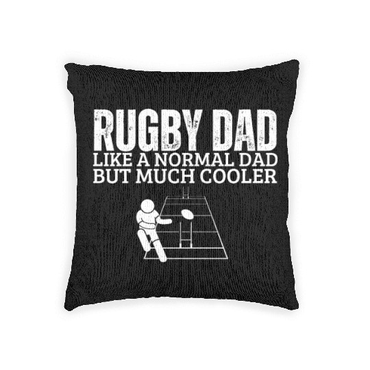Rugby Dad Father Quote Funny Rugby Player Woven Pillows