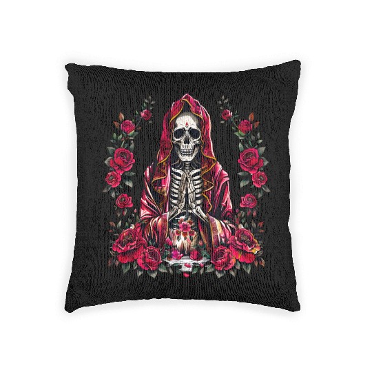la Santa Muerte Saint Death Woven Pillows