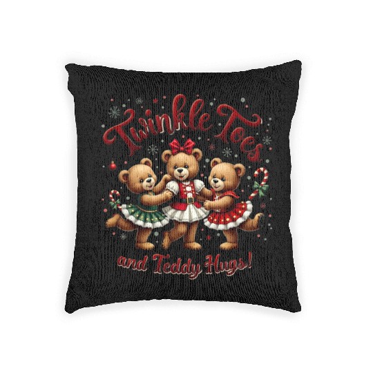 Teddy Bear Ballet Woven Pillows