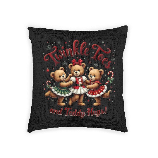 Teddy Bear Ballet Woven Pillows