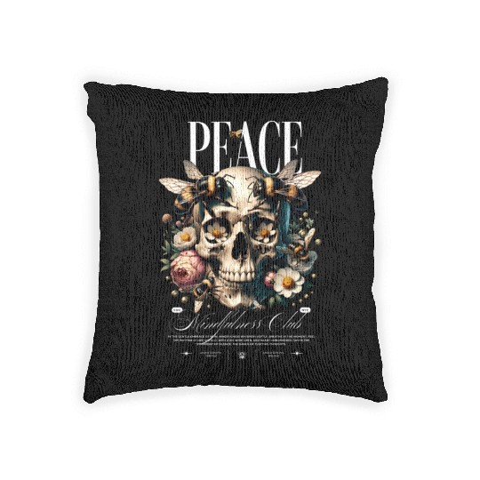 Rest In Peace skull Woven Pillows