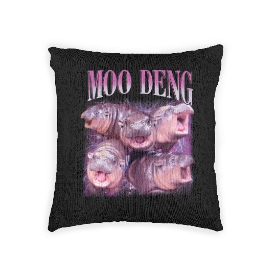 I Love Moo Deng Bootleg I love you Bouncy Pig Woven Pillows