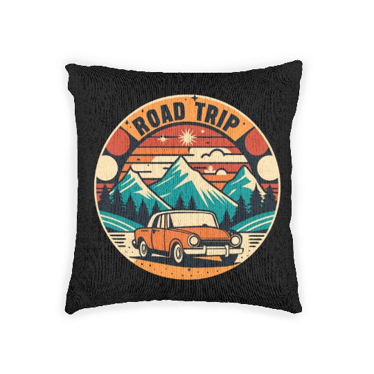 road trip lover Woven Pillows