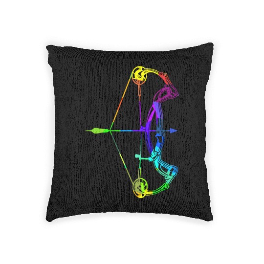 Archery rainbow colors polygon sport Woven Pillows
