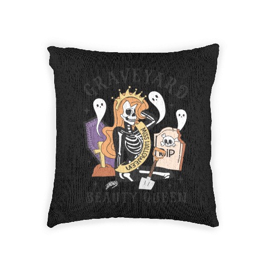 Graveyard Beauty Queen: Spooky & Funny Halloween Woven Pillows