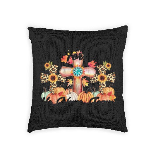 Fall For Jesus He Never Leaves Woven Pillows