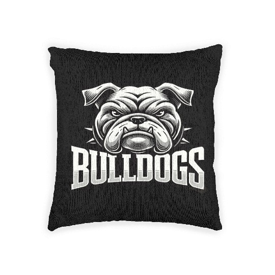 Bulldogs Mascot Back To School Team Spirit Woven Pillows