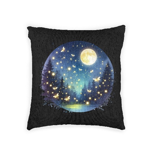Moonlit Fireflies Woven Pillows