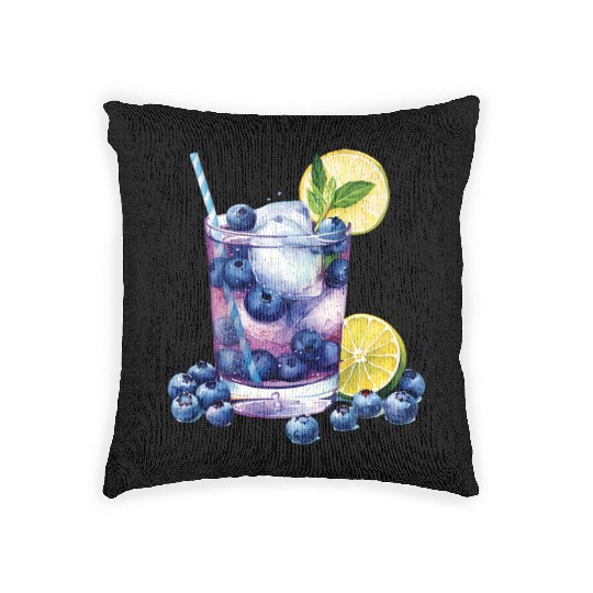 Blueberry Lemon Cocktail Woven Pillows