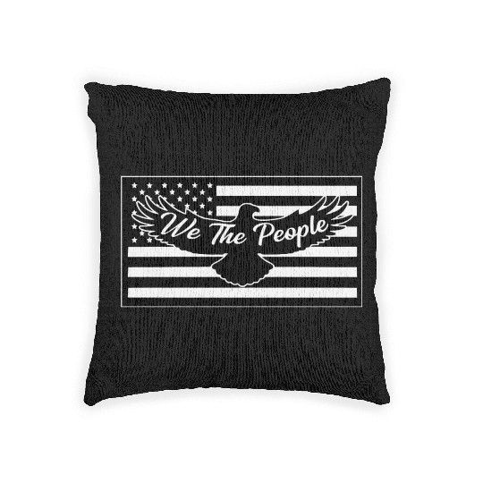We The People Eagle Flag © LIKE US ON FACEBOOK Woven Pillows