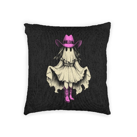 Ghost Cowgirl Western Y2k Woven Pillows