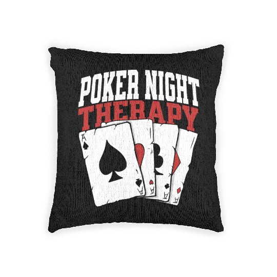 Poker Night Therapy Card Game Woven Pillows