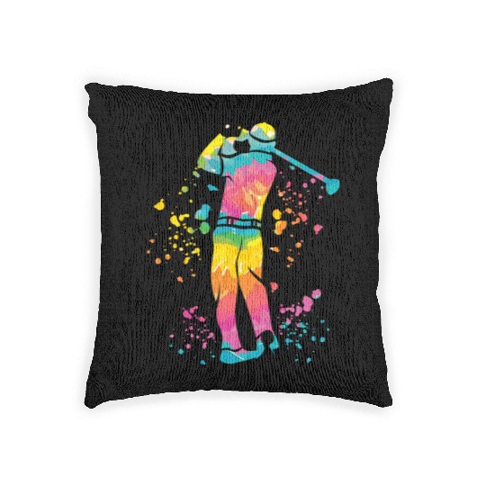 Golfer Colorsplash Kids Miniature Golf Woven Pillows