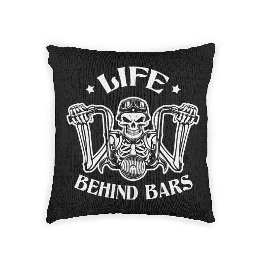 Life Behind Bars Biker LIKE US ON FACEBOOK # Woven Pillows