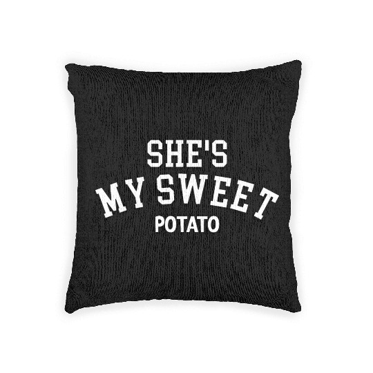 Shes My Sweet Potato Thanksgiving Couples Matching Woven Pillows