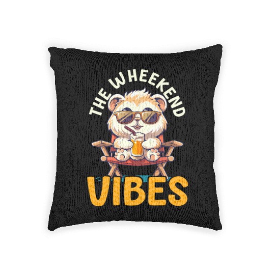 Guinea Pig The Wheekend Vibes Woven Pillows