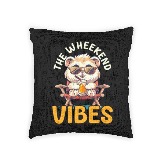 Guinea Pig The Wheekend Vibes Woven Pillows