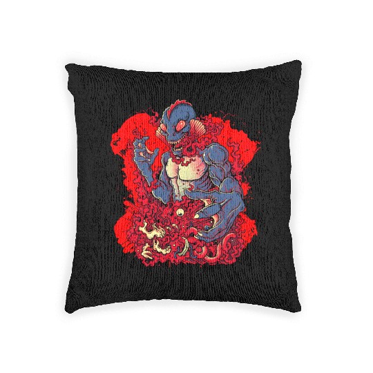 Fantasy Horror Creature - Death Lagoon Woven Pillows