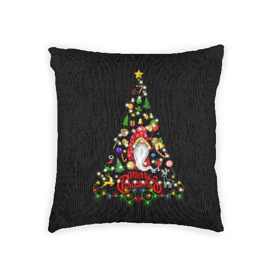Funny Gnomes Christmas Tree Gnomies Family Xmas Woven Pillows