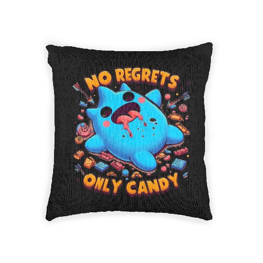 Stitch Halloween No Regrets Only Candy Woven Pillows