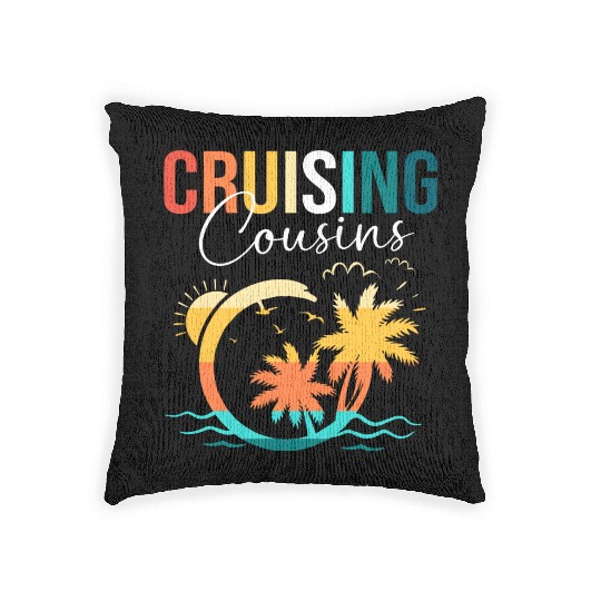 Family Cruise Mediterranean Cruising Cousins Woven Pillows