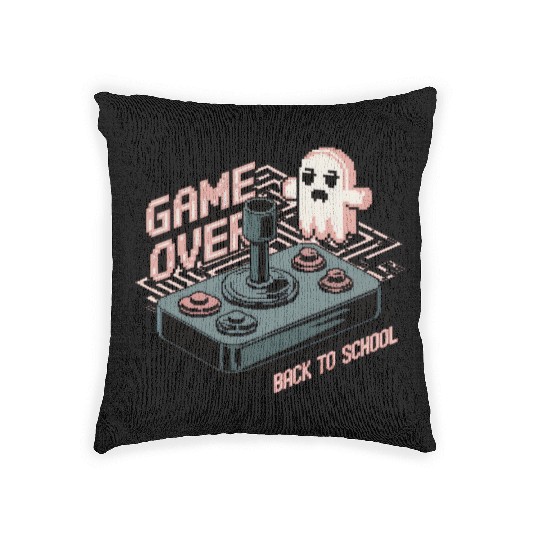 Game over back to school Woven Pillows