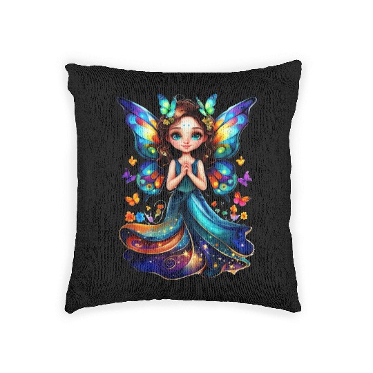 Enchanting Butterfly Fairy Woven Pillows