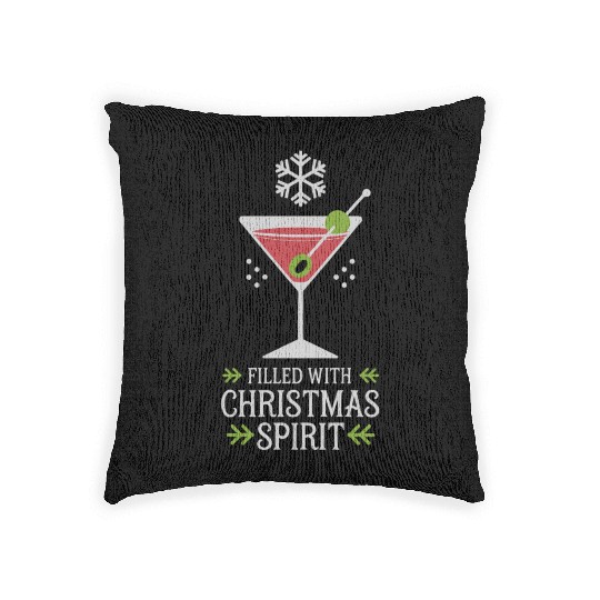 Filled With Christmas Spirit Festive Cocktail Woven Pillows