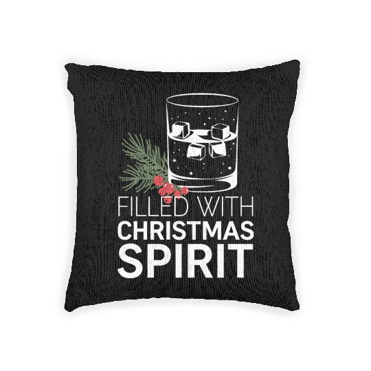 Filled With Christmas Spirit Festive Cheer Artwork Woven Pillows