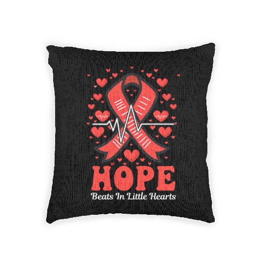 CHD Awareness Hope Beats In Little Hearts Woven Pillows