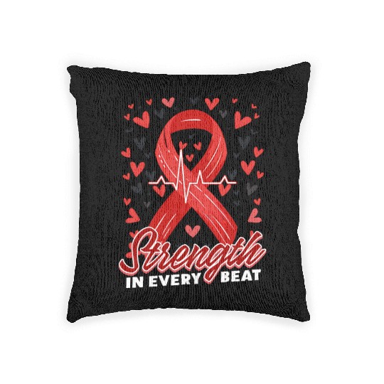 CHD Awareness Strength In Every Beat Woven Pillows