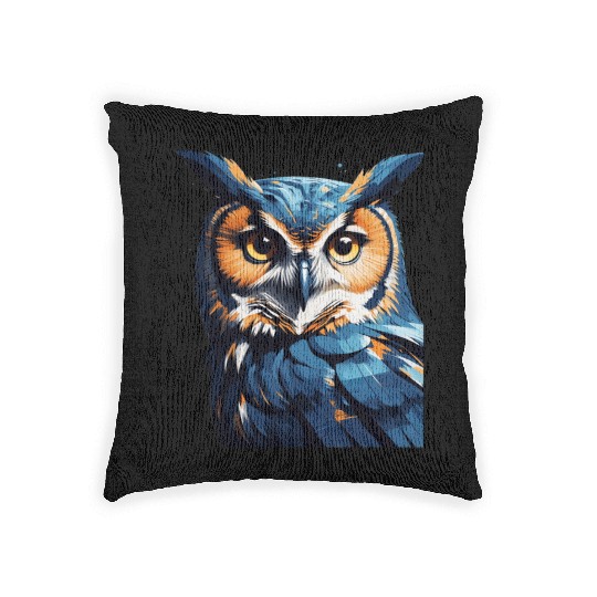 Owl graffiti street art cute Woven Pillows