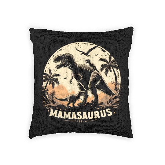 Dinosaur Mamasaurus Woven Pillows Cool Mother's Day Mom