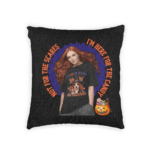 for candy happy Halloween Woven Pillows