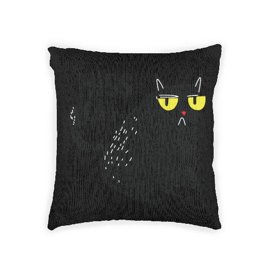 hiss off cat Woven Pillows