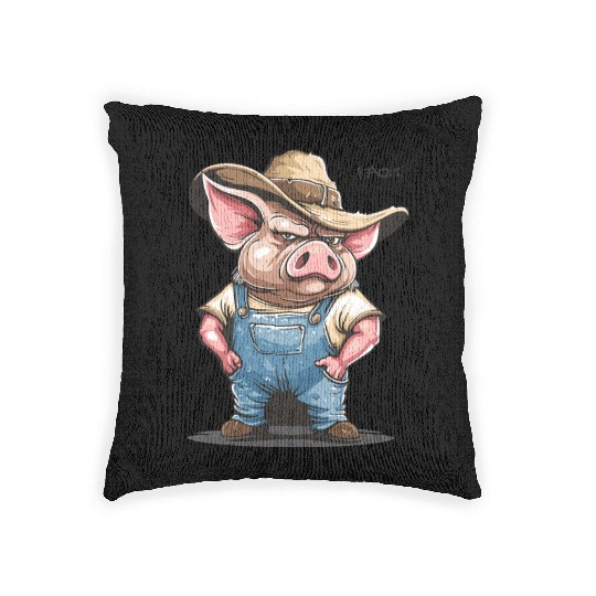 Hillbilly Pig Farmer – Redneck Village Life Woven Pillows