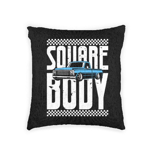 Vintage American Square Body Truck 4x4 Mud Trucks Woven Pillows