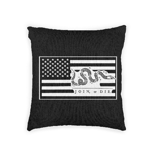 Join Or Die Flag 1776 LIKE US ON FACEBOOK # Woven Pillows
