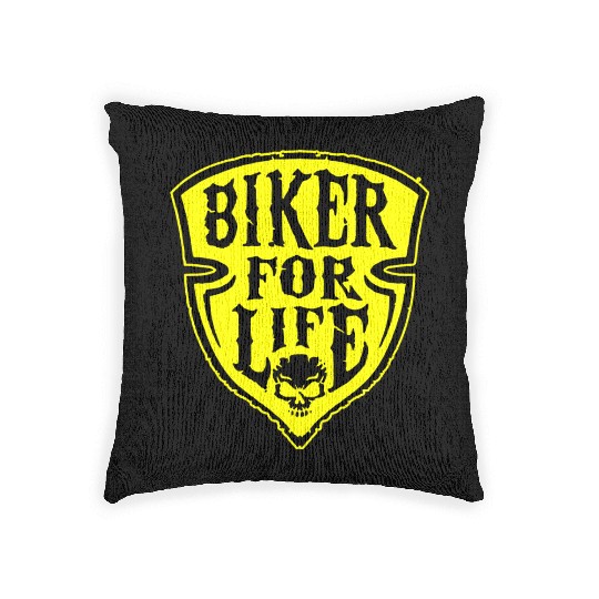 Biker For Life Shield LIKE US ON FACEBOOK # Woven Pillows