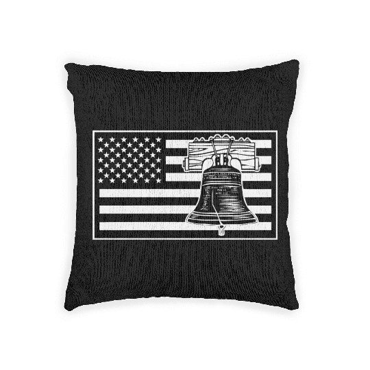 Liberty Bell US Flag LIKE US ON FB #USAPatriotGra Woven Pillows