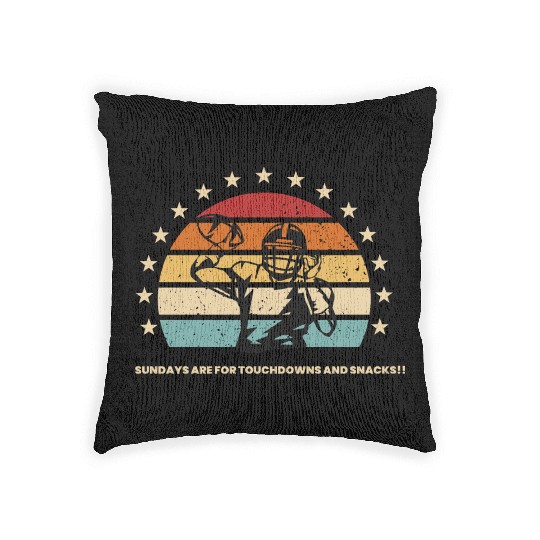 Sundays Are for Touchdowns and Snacks Woven Pillows