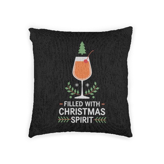 Filled With Christmas Spirit Cheerful Holiday Woven Pillows