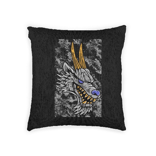 Fantasy RPG Wolf Magic Dungeon Woven Pillows